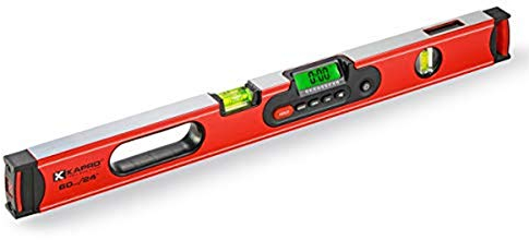 Medid 98560 Wasserwaage mit Digitalanzeige - 60 cm - magnetisch - 3 Libellen - mit stoßdämpfender Transporttasche - rutschfest - mit stoßfesten Endkappen