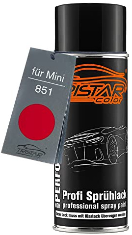 TRISTARcolor Autolack Spraydose für Mini 851 Chili Red/Solar Red | Basislack, Sprühdose 400ml