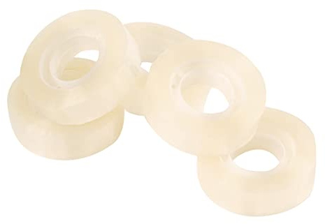 Q-Connect KF17486 Lot de 12 rouleaux de ruban adhésif transparent pour école, maison et bureau 12 mm x 10 m