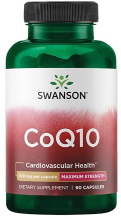 Swanson CoQ10 Cardiovascular Brain Energy and Heart Health Antioxidant Support Supplement 200 mg 90 Capsules