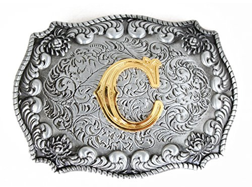 Herren-Gürtelschnallen, englischer Buchstabe in 3D, Westernstil, Cowboy-Alphabet, Initiale, Gürtelschnallen für Herren Gr. onesize, C