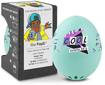 90s BeepEgg – Egg Timer for Boiling Eggs – Musical Egg Cooker for Soft, Medium, Hard Boiled Eggs – Food Safe – Singing Floating Egg Timer – Egg Cooker for 3 Levels of Doneness - Brainstream