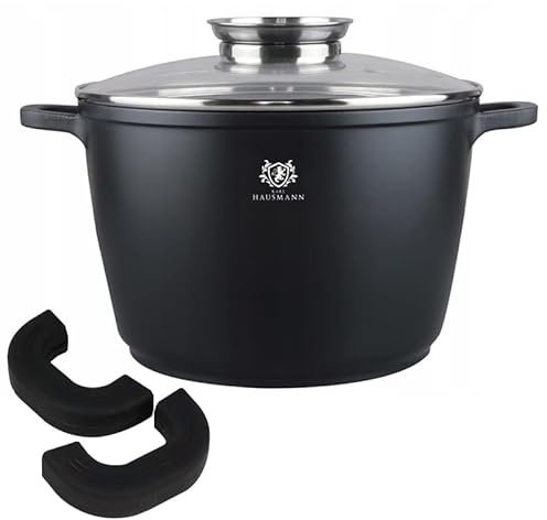 KARL HAUSMANN Pentola Antiaderente - 10 Litri - Ø 28 cm - Casseruola Induzione in Alluminio Pressofuso con Coperchio - Pentola per Tutti i Piani Cottura - Pentole Antiaderenti per Pasta - Pot - Tegame