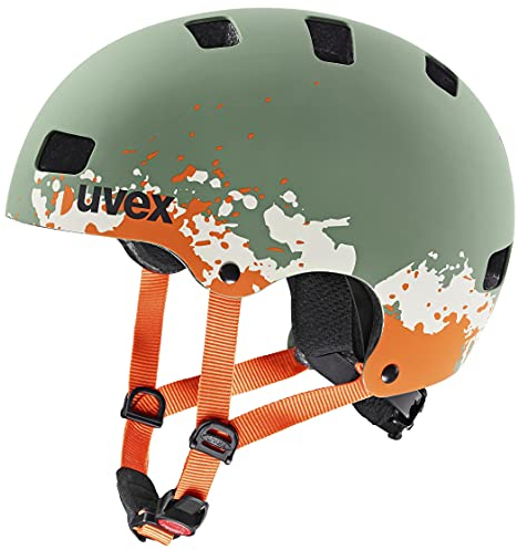 uvex kid 3 cc - robuster Fahrradhelm für Kinder- individuelle Größenanpassung - optimierte Belüftung - moss green - sand matt - 55-58 cm
