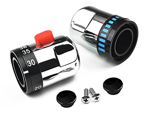 ZYNCUE 1 Paar Thermostatregler Griffe & On Off Wasser Control für Combo Ersatzteile für Duschstange Mischbatterien Vavle Repair Kit