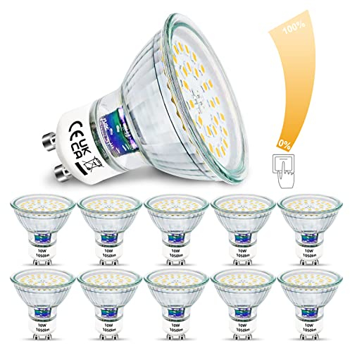 Unikcst Lampadina GU10 LED Dimmerabile 10W Lampadine Equivalente alogeno 100W Lampadine Alogene Luminose 1050Lumen 4500K