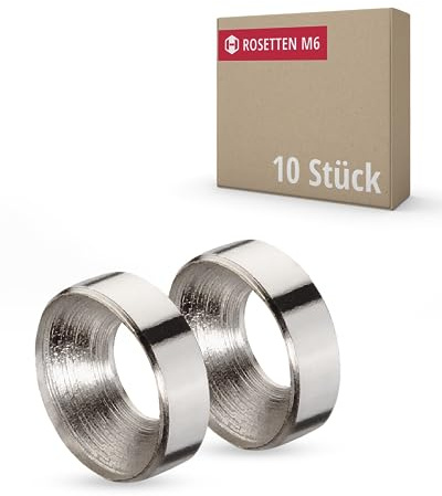 Gedotec Unterlegscheiben aus Stahl I Senkscheiben D: 13 mm I 10 Stück Distanzscheiben vernickelt I Rosette für Linsen- und Senkkopfschraube M6 I Zierscheiben I Unterlegscheiben M6 beilagscheiben