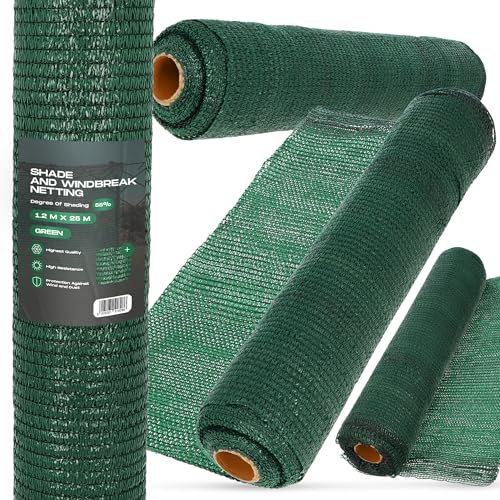 Instalguru Brise Vue Occultant 1,2m x 25m Filet d'Ombrage Jardin Balcon Rambardes Terrasse Paravent Clôture Rouleau Tissu Protection Rayons UV 55% Résistant Déchirures Vent Renforcé