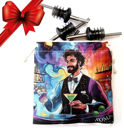 Kidia Metal Pour – Kit 10 vertedores INOX universales con Junta de Goma, Flujo calibrado 157 BPM, Aptos lavavajillas | Set cóctel Bartender