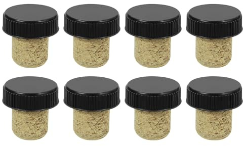 sourcing map 8Pcs T-Shaped Stoppers, 0.75inch Diameter Cork Wine Stopper Reusable Wine Bottle Corks Sealing Plug for Wine Beer Beverage Bottle Crafts, Black