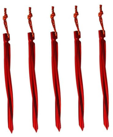 Toddmomy Zeltheringe Für Camping 7 Stück 7001 Zelthering Für Camping Zelte Zeltheringe Zeltstangen Zugschnur Für Camping Erdnagel Aluminium Rot Spiral- Zeltabsicherung