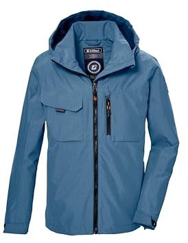killtec Niños Chaqueta funcional es impermeable/chaqueta al aire libre con capucha KOS 140 BYS JCKT, dunkel denim, 176, 43001-000