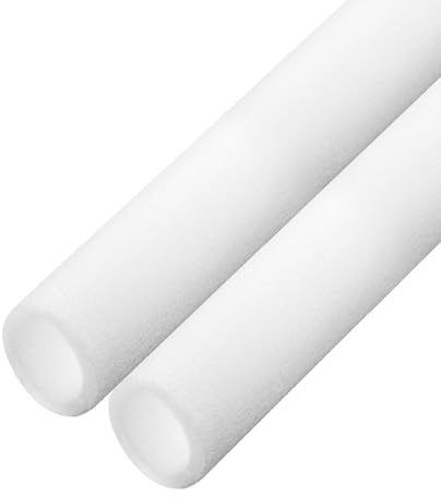 sourcing map 2pcs Pipe Insulation Foam Tube Pipe Lagging 50mm(2 Inch) ID 70mm OD 3ft Freeze Protection for Copper Pipe, White