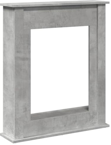Cadre de cheminée gris béton 75x20x87,5 cm bois d ingénierie