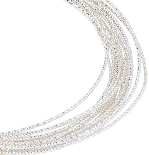 DELORIGIN 17 Gauge (1.2mm) Twist Schmuckdraht 16 Fuß (5 m) Versilberter Kupferdraht Strukturierter Basteldraht Für Die Herstellung von Armbändern Ringen Und Schmuck