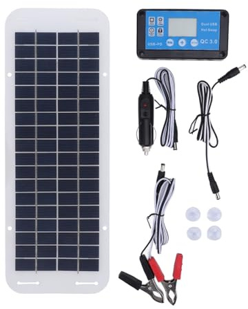 Solarpanel, 30 W Solarpanel, Tragbares Solarstrom-Ladegerät, Wasserdichtes Monokristallines Solarpanel-Modul, Tragbares Solar-Ladegerät, Panel-Modul für Camping, Reisen, Outdoor
