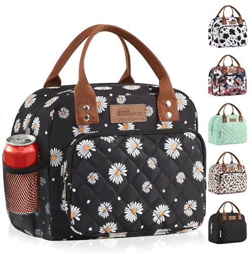 HOMESPON Insulated Lunch Bag for Women Men Ladies Work Adult Cool Tote Box Container with Side Pockets