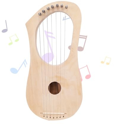 Lyre Diy Kit Bygg Ditt Eget Lyre Harp 7 String Basswood Instrument med Avstämning Av Skiftnyckel och Spelväska för Nybörjare Barn och Musikentusiaster