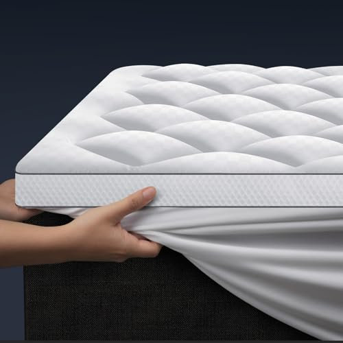 Autsel Matratzentopper mit Memory Foam Partikel 180x200cm, 500gsm Ultraweich Matratzen Topper mit 4 Anti-Rutsch-Ecklaschen, Premium Matratzenauflage Hypoallergene, Maschinenwaschbar Microfaser Topper