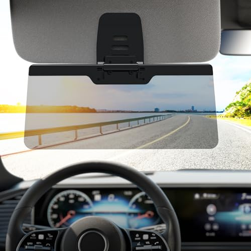 Sun Visor Extender for Car，Enhanced UV400 Anti-Glare, Adjustable Mount with PC Lens, Universal Car Anti-UV Sun Visor Extender Attachment, Anti-Snow Blind, Ensure Safe Driving