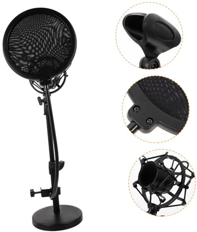 Toddmomy Shockproof Microphone Stand for Desktop Adjustable Telescopic Mic Holder Table Mic Stand Function for Podcast Equipment and Live Streaming
