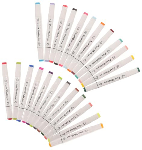 OSALADI 24 Stück Teiliges Watercolor Paint Marker Set Doppelseitige Aquarellstifte für Wasserlösliche Farbstifte zum Bemalen von Stein Keramik Holz und Ergonomisch und Vielseitig