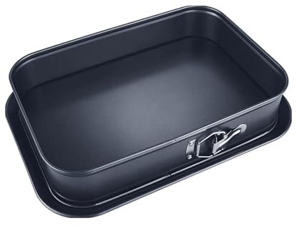 meleg otthon Moule à gâteau rectangulaire, plat four,39 * 28 cm, moules à cuisson pratiques, Revêtement anti-adhésif noir, Utilisation et nettoyage faciles, idéal cuisson maison (noir)