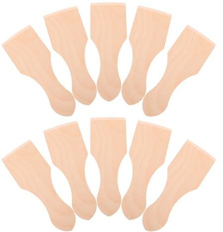 Toyvian 10pcs Mini Wooden Spatulas Set for Cooking Play Small Wooden Kitchen Utensils for Pretend Play Enhances Hand-eye Coordination and Interaction Roleplay for Responsibility