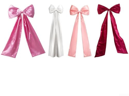 Satin julgransrosett med trådkärna för att behålla formen, lämplig för trädtopp, kransar, hemfestlig dekoration och festanvändning (koreanskt pulver)