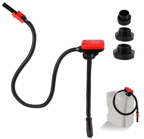 XUXLEKK Pompa di Trasferimento del Carburante, Pompa Elettrica di Trasferimento del Carburante con Tubo Lungo e Adattatore di 3 Dimensioni,Pompa Liquida Portatile per Benzina, Diesel, Cherosene, Acqua