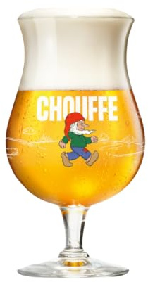 Official La Chouffe 33cl Chalice Beer Glass – Branded Belgian Ale Glass – Classic Belgian Beer Chalice