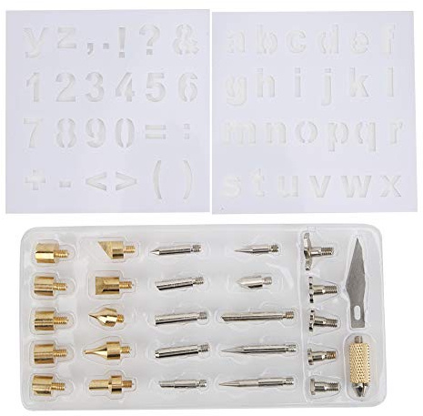 Domary 28PCS Wood Burning Pen Tips Soldering Iron Tips Pyrography Craft Tool for Wood Carving Welding