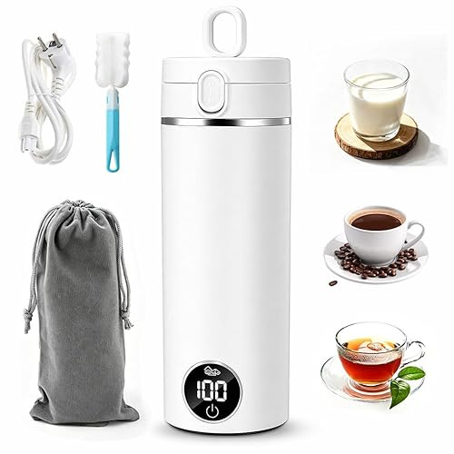 Elektrischer Reisewasserkocher Klein 450ML, Wasserkocher Travel Kettle | Klein 316 Edelstahl, Mini Wasserkocher Tragbarer mit 6 Temperaturstufen, Camping Reisewasserkocher For Tee, Kaffee, Babymilch