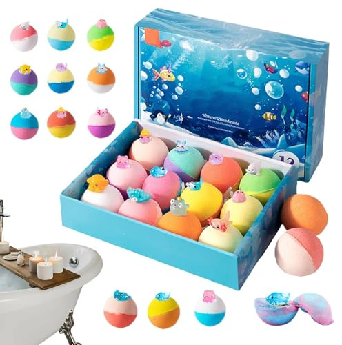 Bagnoschiuma per Bambini Realizzati a Mano Organici e Colorati | Bolle Effervescenti da Bagno con Giocattolo per Asilo Casa Viaggio Bagno Hotel Relax Bambini Ragazzi