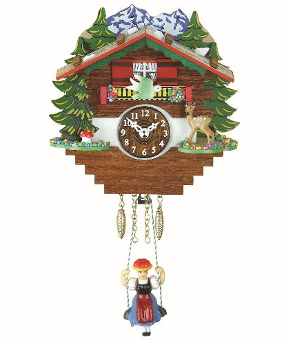 Trenkle Kuckulino Orologio dalla Foresta Nera in miniatura casa svizzera al quarzo con chiamo del cuculo TU 2007 SQ