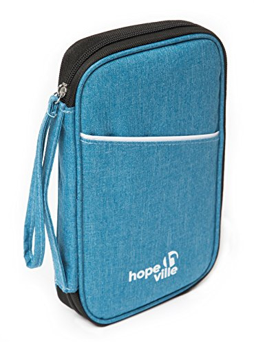 Hopeville Reisedokumententasche mit RFID Schutz, Hochwertiger Reiseorganizer und Dokumententasche für alle Reiseunterlagen und Dokumente (blau)