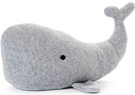 HEITMANN DECO Türstopper Wal - grau - aus Stoff - mit schwerer Füllung - für innen - Fensterstopper - Kinderzimmer-Deko, mittel