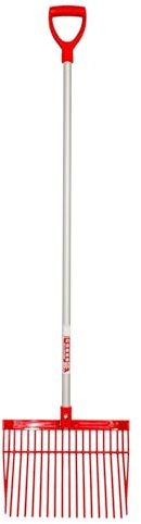 Red Gorilla Bedding Fork with D Handle Red Lightweight For Stable Bedding Mucking Out Metal Pitchfork for Hay and Garden Compost 157cm Long