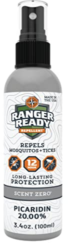 Ranger Ready Repellents Picaridin Insect Repellent Spray - Mosquito Repellent and Tick, Scent Zero, Travel Size Bug Spray (3.4 oz, Pack of 1)