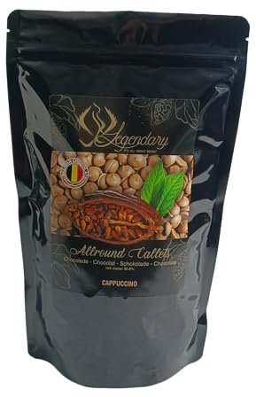 Legendary CALLETS CAPPUCCINO 1 Kg - Original belgische Schoko Drops, für Schokoladen-Fondue und Schoko-Brunnen, Ganache , Glasur, zum Trinken usw.