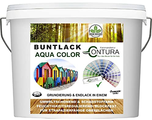 Buntlack Lackfarbe 2 Liter Lack Außen Innen Holz 2in1 Metall Farbe Holzlack Möbellack (RAL 9005 Tiefschwarz)