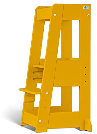 tiSsi #1 Lernturm Felix, Entdeckerturm Montessori Learningtower Buche Sunflower Gelb