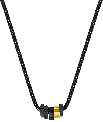 s.Oliver Kette mit Anhänger Edelstahl Herren Halsschmuck, 50+5 cm, Bicolor, Kommt in Schmuck Geschenk Box, 2034952