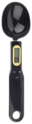 500 / 0.1 LCD Misurino Digitale Pesatura Pesante Grammo Cucchiaio Scala Bilancia Elettronica Cucchiaio Pesato Mini Cucchiaio Strumento di Misura per Animali Domestici da Cucina (Nero)