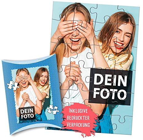 Hochformat Foto-Puzzle 24-1000 Teile in inkl. hochwertiger Verpackung - mit eigenem Foto Bedrucken - Puzzle selber gestalten - 24 Teile in Kartonverpackung