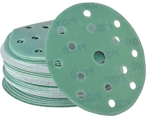 Nass & trocken Schleifscheiben 150mm Klett 15 Löchern K2000 Set 50 Stk | Nass Schleifpapier für Auto- & Karosseriereparaturen von Wabrasive | passend zu Exzenterschleifer 150mm klett