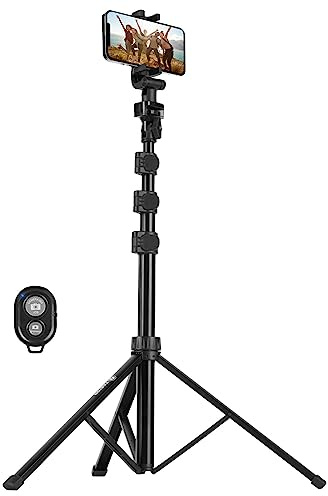 TARION Cell Phone Tripod Stand with Phone Holder 51 Extendable Selfie Tripod for iPhone with Remote Control Lightweight Phone Stand for Recording Compatible with Smartphone Camera Ring Light TPP-Lite