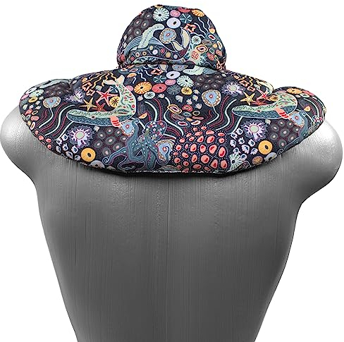 Nackenhörnchen mit Stehkragen Bio-Stoff Unter Wasser. Traubenkernkissen. Nackenkissen Wärmekissen - Ein sehr wohliger Nackenwärmer