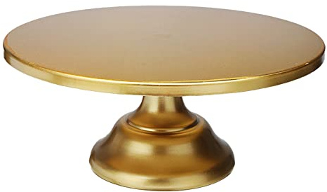 Dciustfhe 12 Inch Iron Round Cake Stand Cake Plate Pedestal Dessert Holder Wedding Birthday -Gold