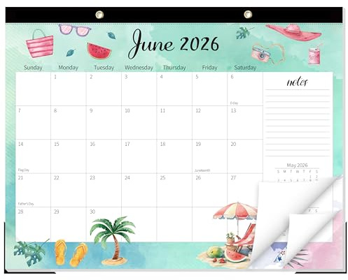 GuassLee Monthly Large Desk Calendar 2026-2027 - 19 Months 22 x 17 Calendar from Jun. 2026 to Dec. 2027, Large Monthly Planner with Holiday Watercolor Design for Office School Home Organizing